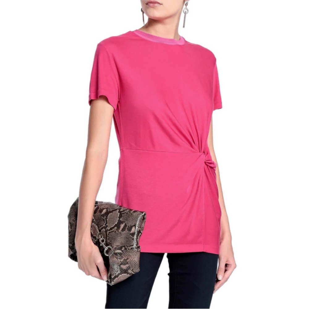rag & bone MAGENTA PINK MARINA DRAPE TEE TOP